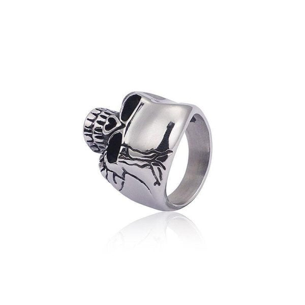 Bague Crâne Brisé en Acier