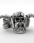 Bague Crâne De Biker – Acier