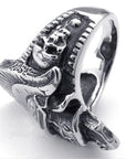 Bague Crâne De Guerrier en Acier Inoxydable