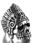 Bague Crâne Indien En Acier