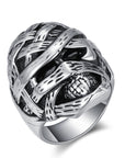 Bague Crâne Momifié en Acier