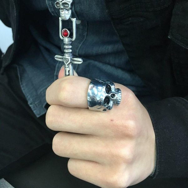 Bague Crâne de Berserker en Acier