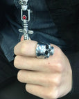Bague Crâne de Berserker en Acier