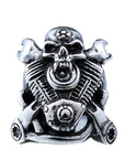 Bague Crâne de Motard en Acier