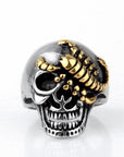 Bague Crâne et Scorpion en Acier