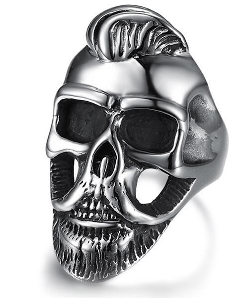 Bague Skull Hipster en Acier