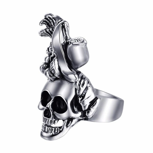 Bague Skull des Valkyries en Acier