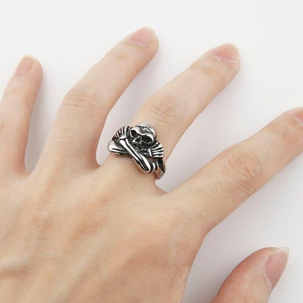 Bague Squelettique de Loki en Acier
