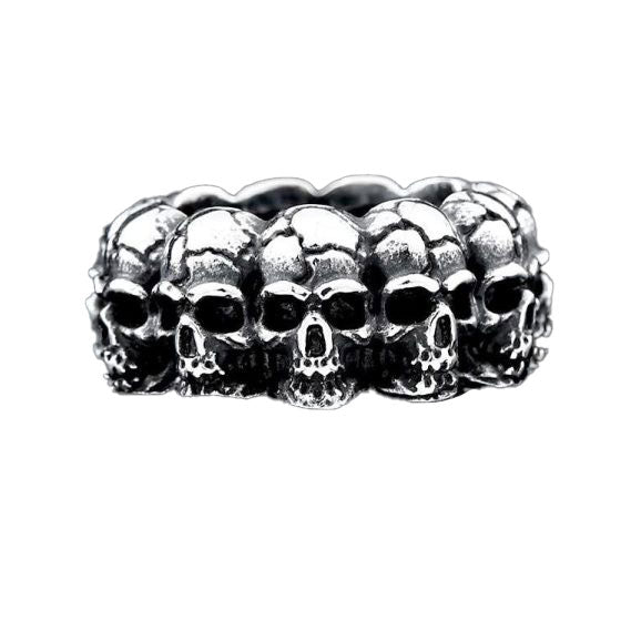 Bague Tête de Mort Cœur de Fer