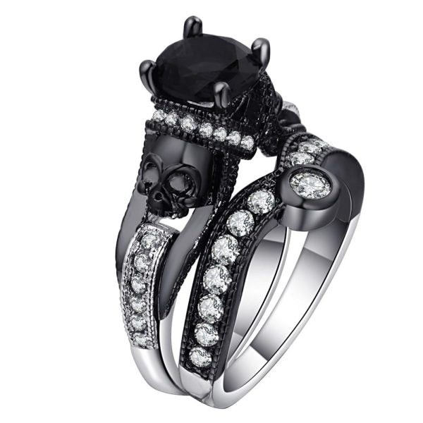 Bague Tête de Mort Éclipse Noire