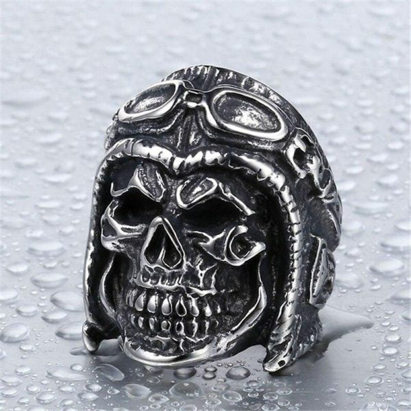 Bague Tête de Mort Valkyrie (Acier)
