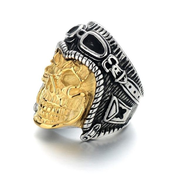 Bague Tête de Mort Valkyrie (Acier)
