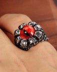 Bague Tête de mort Et Oeil De Serpent