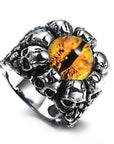 Bague Tête de mort Et Oeil De Serpent