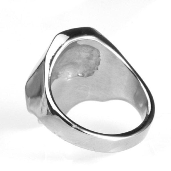 Bague Tête de mort Géométrique en Acier