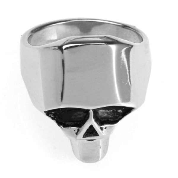 Bague Tête de mort Géométrique en Acier