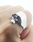 Bague Tête de mort Géométrique en Acier