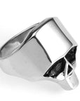 Bague Tête de mort Géométrique en Acier
