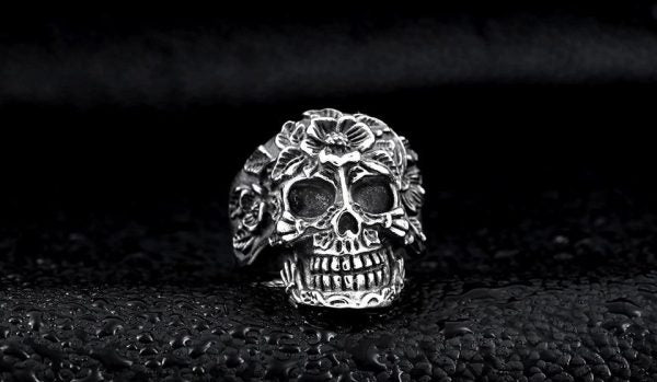 Bague Valkyrie Floral en Acier