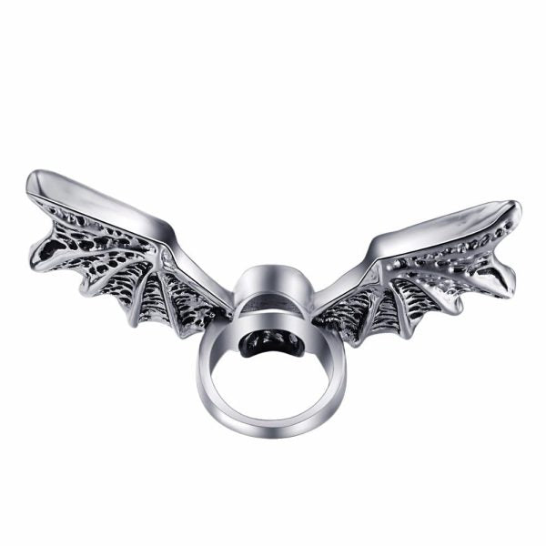 Bague Valkyrie avec Tête de Mort en Acier