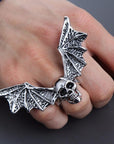 Bague Valkyrie avec Tête de Mort en Acier
