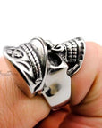 Bague Viking Skull de Valhalla en Acier