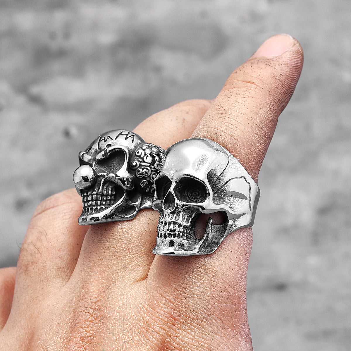 Bague Viking Valkyrie en Acier Tête de Mort