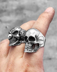 Bague Viking Valkyrie en Acier Tête de Mort
