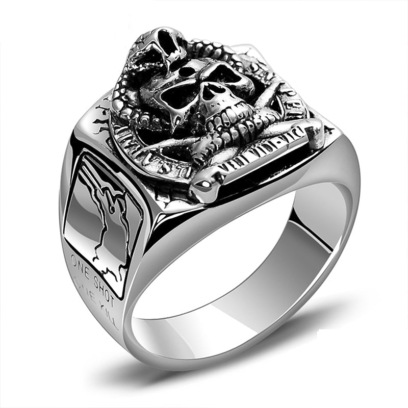 Bague Viking en Argent Serpent de Midgard