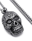 Collier Tête Mort Gravé