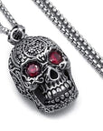 Collier Tête Mort Gravé