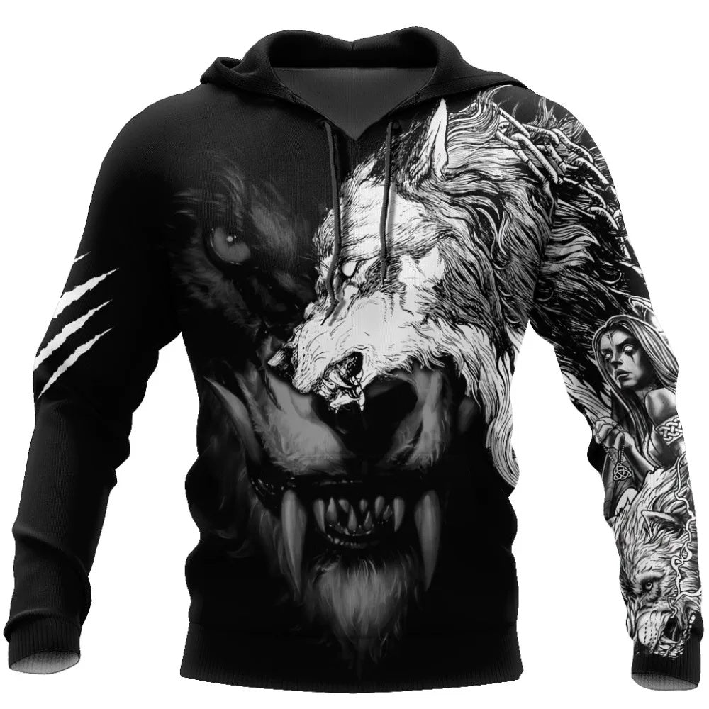 Sweat-shirt viking loup Fenrir féroce