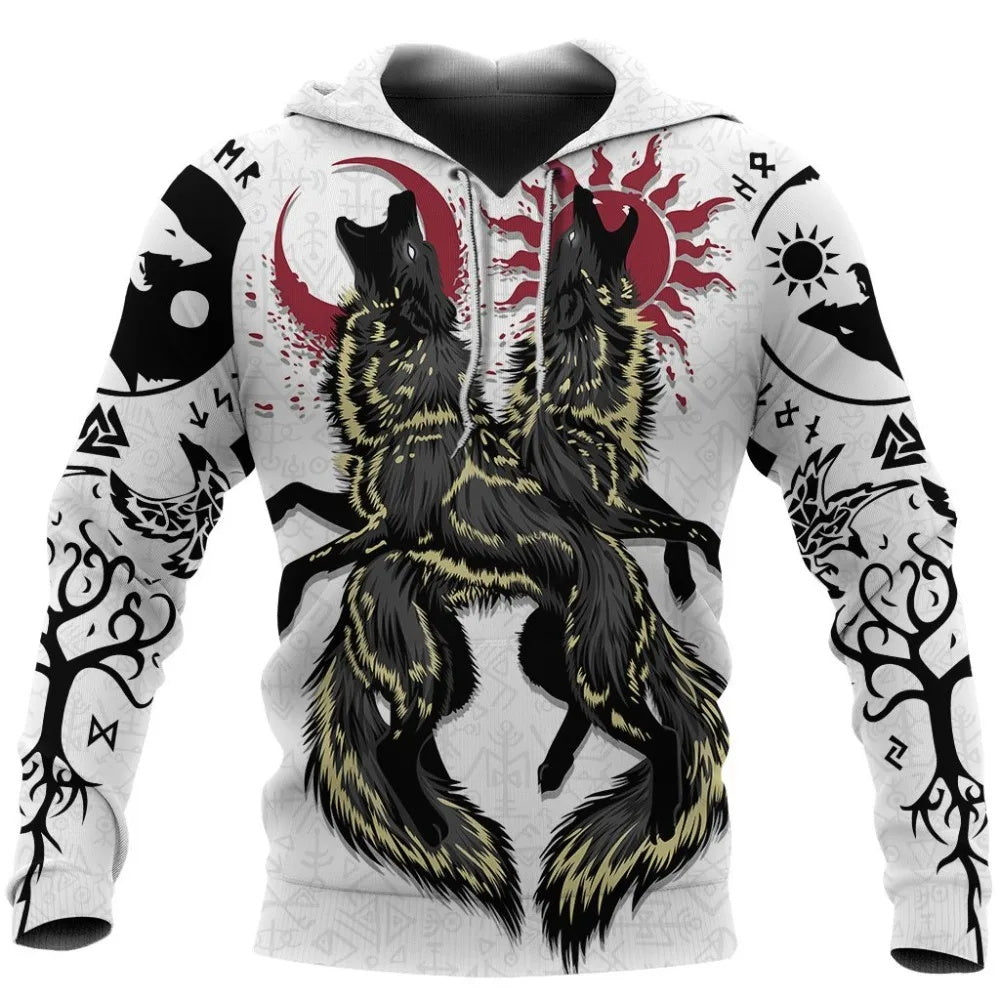 Sweat-shirt viking des loups cosmiques