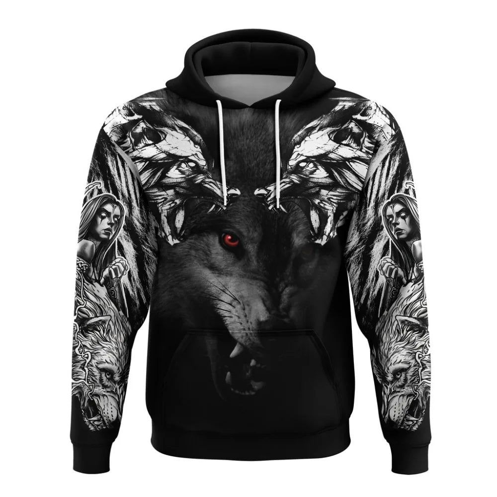 Sweat-shirt Viking Loup de la Sagesse