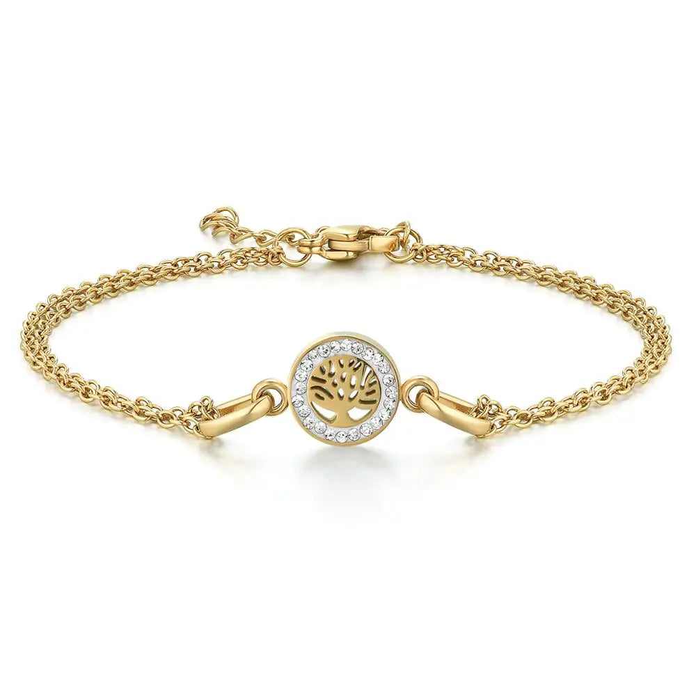 Bracelet Éclat d'Or et Arbre Scintillant
