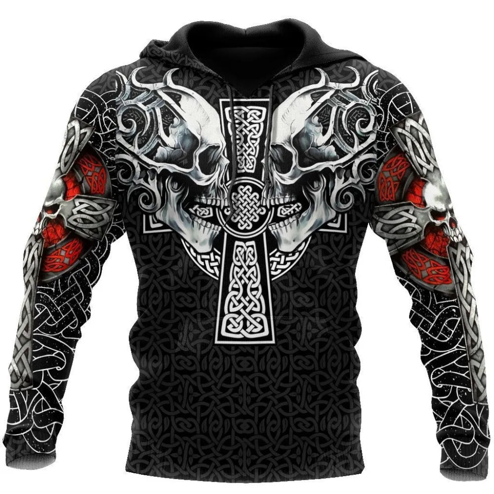 Sweat-shirt viking à crânes entrelacés