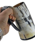 Tasse Viking En Corne De Bœuf Blanche