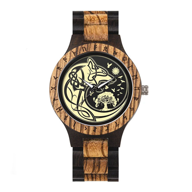Montre Loup Fenrir en Bois