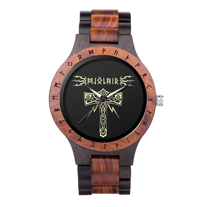 Montre Viking Mjölnir en Bois et Ébène