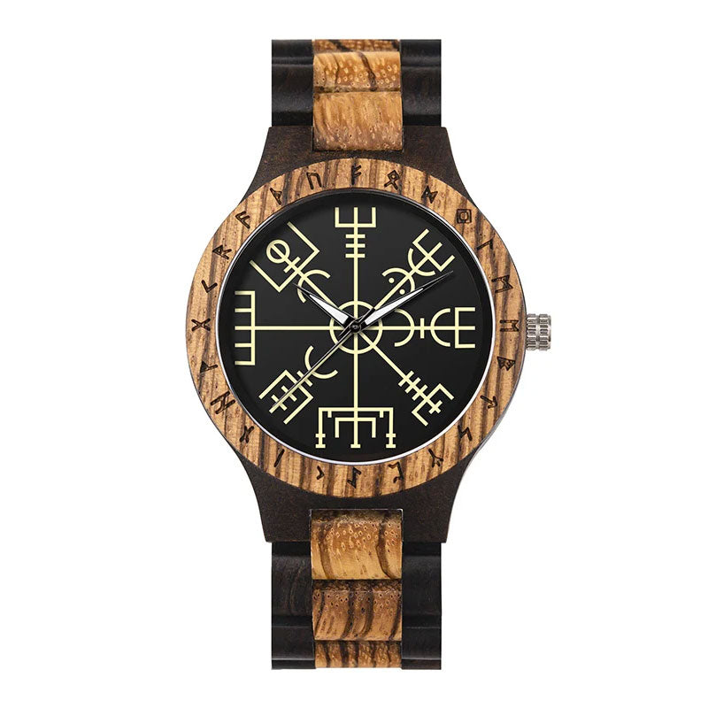 Montre Viking Vegvisir en Bois et Ébène