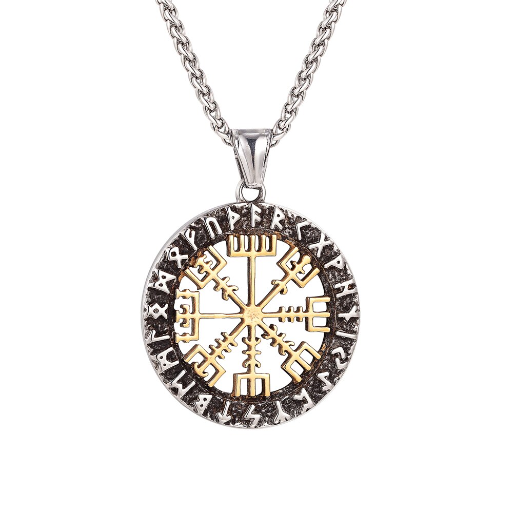 Collier Viking <br>Runes Et Heaume De La Crainte</br> Viking Shop
