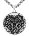 Collier Viking Loup Fenrir Et Runes Viking Shop