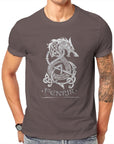 T-shirt Viking Imprimé Loup Fenrir