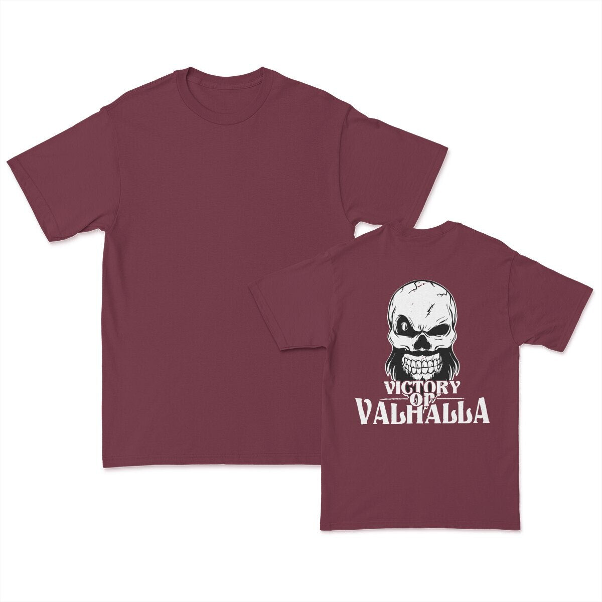 T-shirt Viking Valhalla Et Tête de Mort