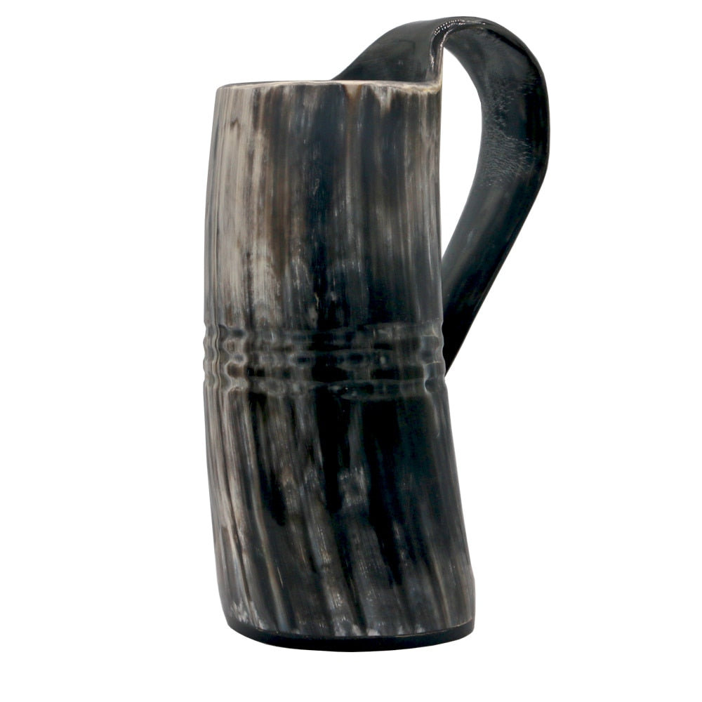 Chope De Bière En Corne Avec Gravures