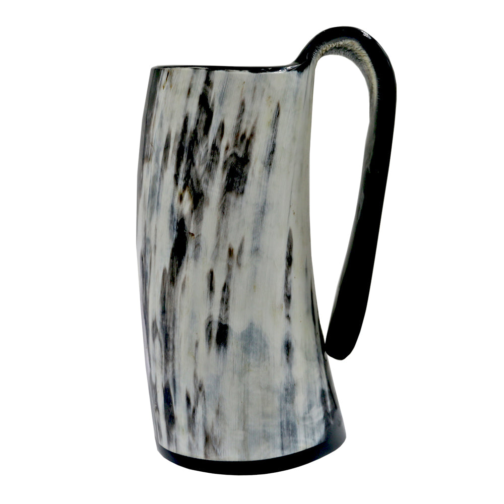 Chope Viking En Corne De Bœuf Blanche Et Noire