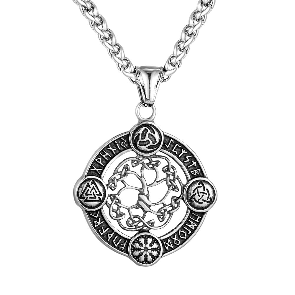 Collier Viking <br>Arbre De Vie Et Runes</br> Viking Shop