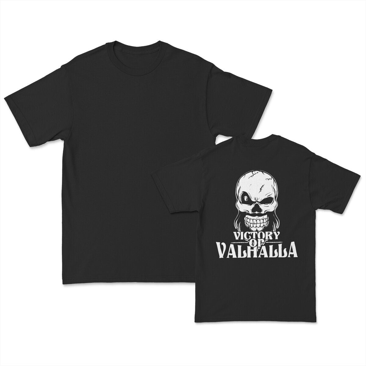 T-shirt Viking Valhalla Et Tête de Mort