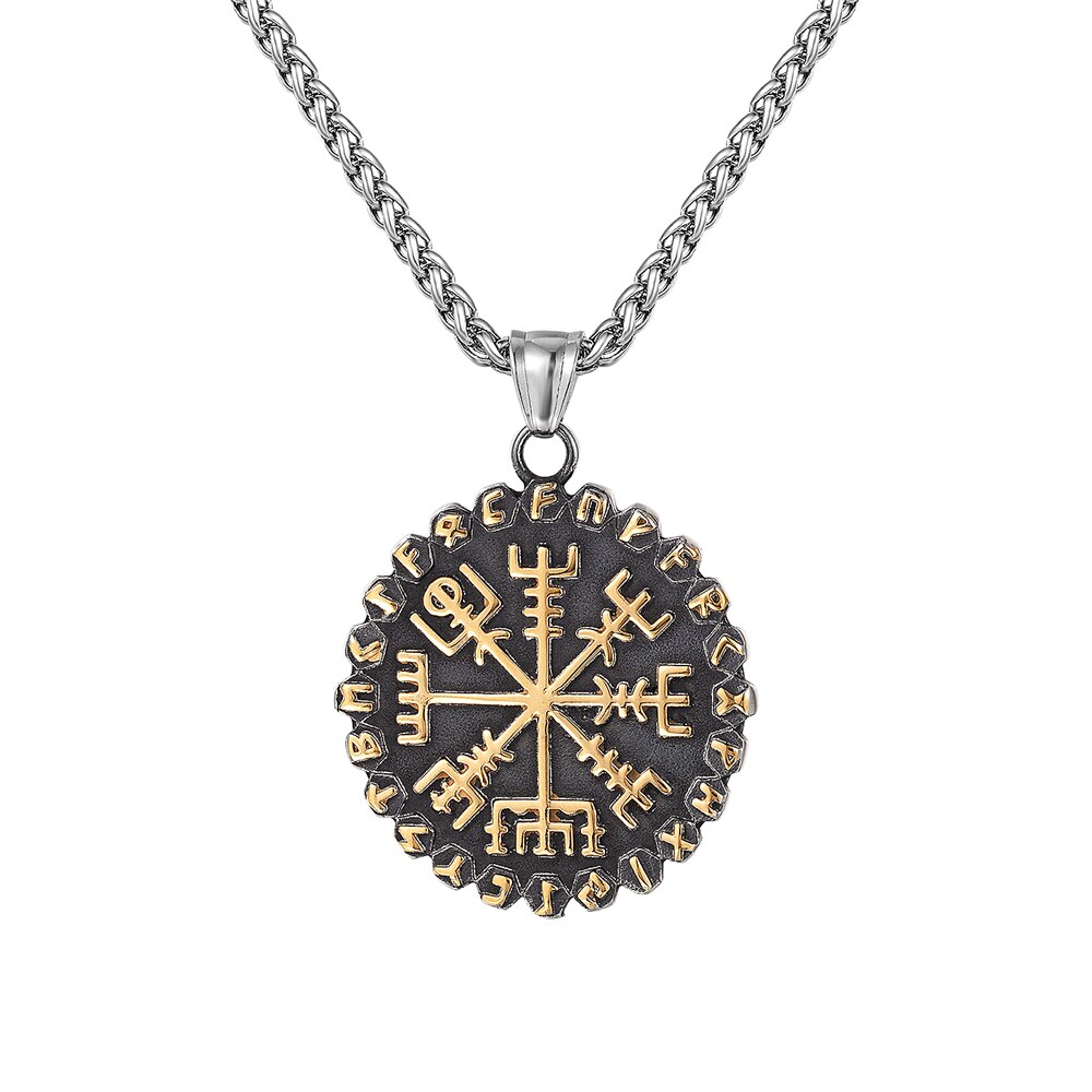 Collier Viking Runes et Heaume - Symbiose Mystique