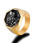 Bague Viking Gravure Loup Viking Shop